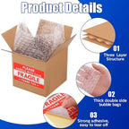 TaoBary 50 Set 4 x 4 x 4 Shipping Boxes for Small Business with Bubble Cushioning Wrap Fragile Packing Label Stickers Candle Small Mail Box Corrugated for Electronics Mug Gift Christmas