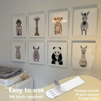 24 Pairs Picture Hanging Strips Heavy Duty, Picture Hangers Without Nails, Sticky Picture Hangers for Walls, No Nail Wall Hangers Strips