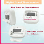 Small Digital Thermometer ON/Off Switch Indoor/Outdoor Meter Gauge with 5ft/1.5M Probe Sensor