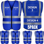 BeautyWill Custom Logo Safety Vest S,M,L,XL,2XL,3XL,4XL Personalized Safety Vest High Visibility Apparel