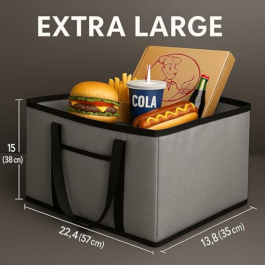 2 Pack XXXL Gray Insulated Food Delivery Bag Cooler Bags Keep Food Warm Catering Therma Catering Cooler Bags Keep Food Warm Catering Therma Catering Shopper Accessories hot