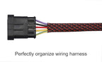 25ft - 1.25 inch PET Expandable Braided Sleeving – BlackRed – Alex Tech Braided Cable Sleeve