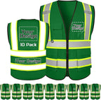 Custom Safety Vest with Logo Pockets High Visibility Reflective Vests Construction Security Workwear