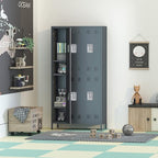 Employees Locker, 72" inch Tall Metal Storage Locker with 6 Doors for School Hospital Garage Gym Home Office with 12 Hooks, Requires Assembly(Light Gray)