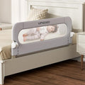 Folding Bed Rail for Toddlers,Baby Bed Rail Guard with Reinforced Anchor Safety System,Fit Bunk,Full Size,Queen,King,Twin(Grey,43"x23.6")