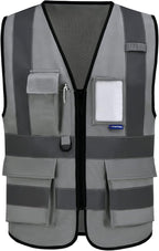 A-SAFETY high visibility reflective vest grey