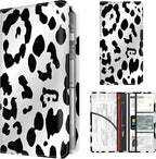 Premium Car Registration and Insurance Card Holder, Cute PU Leather Car Document Holder, Vehicle Glove Box Car Organizer with Magnetic Closure for Driver License, Cards Black White Cow Print