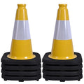 OrangeStar 8-Pack 12" Traffic Cones, Yellow Safety Cones with Reflective Collar, Weighted Base for Driving Practice, Parking Lots, Construction, Flexible PVC, Indoor & Outdoor Use