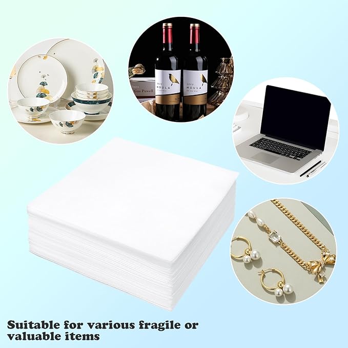 50Pack Foam Pouches,12" X 12" Dish Packing Foam Cushion Foam for Packing Dishes and glasses Moving Foam Wrap Pouches Packing Supplies for Moving