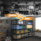 4PCS 59''W/72''H Garage Shelving Units Heavy Duty 3500LBS Metal Storage Shelves Adjustable Steel Industrial Shelving 5 Tier Storage Shelf Rack for Basement, Warehouse