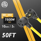 TOOLIOM 50FT Welder Extension Cord 10AWG 6-50P to 6-50R Power Extension Cord for Welding Machines with ETL Approved