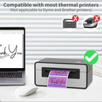 MFLABEL 2.25" x 1.25" Holographic Purple Thermal Labels, 500pcs Waterproof Self-Adhesive Printable Stickers for Thermal Printers, Small Business Logo, Barcode, Packaging