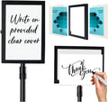 1 PACK Double-Sided Adjustable Heavy Duty Pedestal Sign Holder Stand for Display - Indoor/Outdoor Floor Sign Stand with Base 8.5x11 inches (Horizontal and Vertical Orientation) - includes dry erase marker