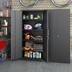 LUCYPAL Metal Storage Cabinet with Lock,70.8" H Black Garage Storage Cabinet with Doors and Shelves,Tall Locking Cabinets for Home Office,Garage,Warehouse