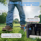 Flemoon Medium Outdoor Electrical Box (11.5x5.2x4 inch), IP54 Waterproof Extension Cord Cover w/6 Cable Entry Ports, Weatherproof Connection Box for Power Strip, Timer, Plug, Holiday Lights, Gray
