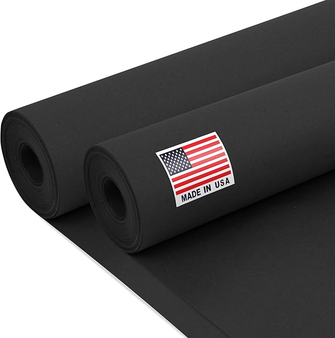24" x 1200" (100 ft) Black Paper Roll Value Pack, 45 lbs Thickness, Made in USA Colored Kraft Paper for School, Bulletin Board - Odorless, Non-Toxic, Safe for Kids