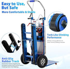 Electric Stair Climbing Hand Trucks Dolly Cart, 900lb Capacity Heavy Duty Stair Climber with Ropes, Carry Heavy Objects Up and Down Stairs Effortless for Furniture Logistics Warehouse, 1250W Motor