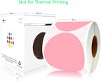 PARLAIM 3 Inch Round Color-Code Dot Stickers, 500 Color Coding Circle Labels per Roll Dispenser Box for Inventory, Pink