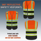 BeautyWill Custom Logo Safety Vest Class2 High Visibility Reflective Vest Breathable Construction Vest