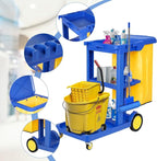tonchean Commercial Janitorial Cart, 3-Shelf Housekeeping Cart with 22 Gallon Vinyl Bag & Cover, Large Capacity Janitorial Carts on Wheels for Hotels, Stores, Schools, Offices