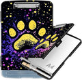 Clipboard with Storage Compartment, 8.5 x 11 Letter Size Side Opening Clip Board with Pen Holder, Hard Portable Clipboard Organizer for Nurse, Teacher, Contractor, Jobsite, Dog Paw