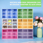 Amyhill 6 Pcs Mini Drawer Organizer Small Organizer with 9 Drawers Plastic Desktop Craft Storage Box for Office Home Room Jewelry Cosmetics Collection(Multicolored)