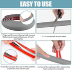 Floor Cord Cover Self Adhesive Cord Hider,10FT Cable Management, Extension Strip Protector for Wires, Prevent Cable Trips for Offices, Gyms, Exhibitions Cavity:0.47"(W) x 0.35"(H) Gray