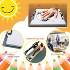 Aluminum Metal Clipboard Sturdy Stainless Hangable with Pen Holder Double Clip Board Size Letter A4 9" x 12.6" for School Office Business Medical Professionals Workshop Factory