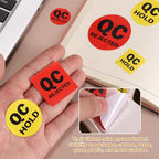 PATIKIL 360 Pcs 1 Roll QC Hold Labels, 1.5 Inch Circle Inventory Control Adhesive Round Labels Food Service Quality Control Stickers for Warehouse Management Inspection, Yellow