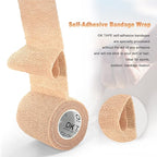 OK TAPE Self Adherent Cohesive Bandages Wrap - 12Packs, 2" x 5 Yards, Non-Woven Self Adhesive Bandage Wrap for Thumb, Finger, Wrist, Ankle, Vet Wrap Bandages Tape (Light Purple)