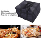 TOPINCN Insulated Pizza Delivery Bag, Thermal Food Carrier for Hot and Cold Storage Large Capacity Reusable Warming Bag Foldable for Grocery Shopping