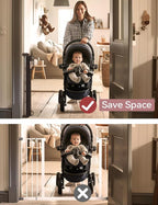 Retractable Baby Gate, Momcozy Extra Wide Mesh Baby Gates for Stairs, 33" Tall, Extends to 71" Wide, Pet Dog Gate for Doorways, Stairs, Hallways, Indoor/Outdoor