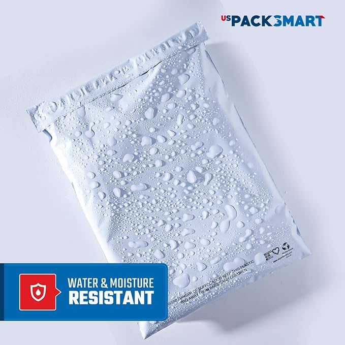 White Plastic Poly Mailers 12"x15" | Shipping Bags for Clothing, Books & Accessories | Durable Shipping Envelopes | Waterproof and Tear-Proof with Strong Self-sealing Adhesive | 100-Pack