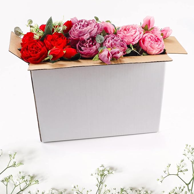 Hoikwo 12x9x4 Inches Medium White Shipping Boxes Set of 25, Sturdy Cardboard Boxes for Small Business for Packaging Mailing