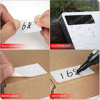 White Rectangle Stickers 2 x 1 Inch Color Coding Labels Vinyl Roll Self-Adhesive Waterproof Removable 500 PCS