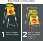Caution Wet Floor Closed for Cleaning Do Not Enter Sidewalk Sign Kit, 10x16 Inches, with A Frame Stand, Made in USA
