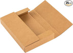 9x6x1.3 inch Shipping Boxes, Easy-Fold Multi-Depth DVD Mailer Box with Fragile Stickers for Mailing, Storing, Package, Gifts, Crafts, Business or Home, Brown, 25 Pack