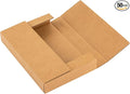 50 Pack 9x6x1.3 inch Shipping Boxes, Easy-Fold Multi-Depth DVD Mailer Box with Fragile Stickers for Mailing, Storing, Package, Gifts, Crafts, Business or Home, Brown