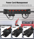 Heavy Duty Power Strip,6 Outlets Metal Power Strip with Individual Switch & Cord Management,Mountable Surge Protector 1200J,6FT Extension Cord(Black,6 FT)