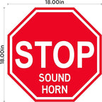Stop "Sound Horn" - Laminated Floor Sign by Graphical Warehouse - 12” x 12”