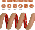 Floor Cord Cover Self Adhesive Cord Hider,3.3FT Cable Management, Extension Strip Protector for Wires, Prevent Cable Trips for Offices, Gyms, Exhibitions Cavity:0.47"(W) x 0.35"(H) Brown