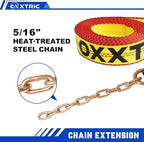 2" x 16' Replacement Tie Down Straps with Chain Tail,4-Pack,Heavy-Duty Car Trailer Straps for 8-Point Tie Down Kits – Extension Strap for Vehicle Transport, Flatbeds & Trailers