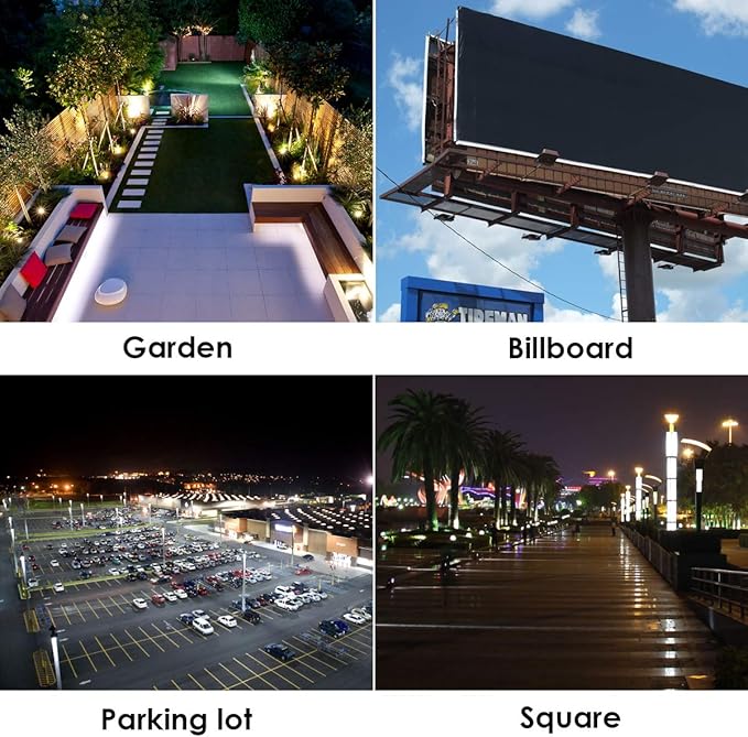 200W LED Flood Lights 6000K Daylight White Lighting Fixtures Super Bright 20000lm Outdoor Security Lights IP66 Waterproof 110-285V Commercial Industrial Lighting Fixtures