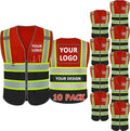 BeautyWill Custom Logo Safety Vest Class 2 High Visibility Reflective Vest for Men - Personalized Logo Team Vest