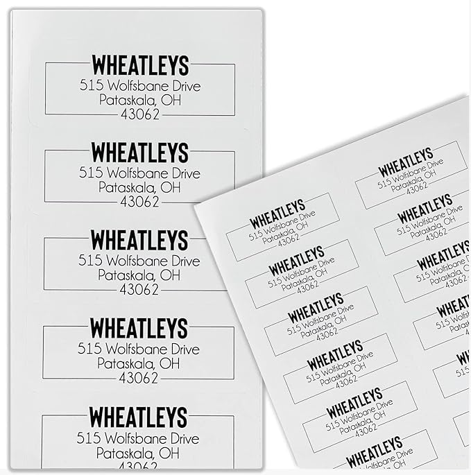 Return Address Labels Personalized, 1 Sheet = 30 Labels, 2.6"L x 1"H - Matte Finish Personalized Address Labels - Return Labels Personalize Self Adhesive - Custom Address Labels (Modern, White)