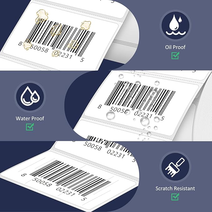 L LIKED 2.25" x 1.25" Direct Thermal Labels, Permanent Adhesive Barcode Address Label & Compatible with Rollo, Zebra and Other Desktop Printers (12 Rolls, 12000 Labels)