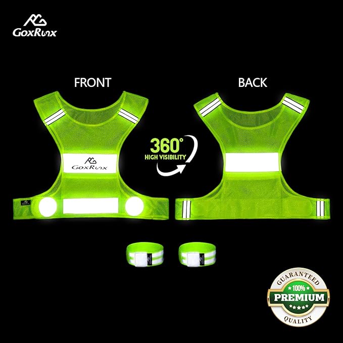 Reflective Vest Running Gear,Lightweight Reflective Safety Vests with Arm Bands