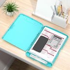 Rimilak Plastic Clipboard with Storage, 8.5 x 11 High Capacity Folio Nursing Case with Pen Holder, Size 14.2 x 9.6 x 1.2″ Folder Side-Opening for Classroom, Teacher, Smooth Writing, Mint Green