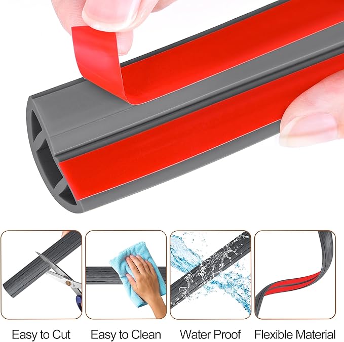 MYFAMIREA 10FT Floor Cord Cover for Wire Self Adhesive Cable Cavity Management PVC Extension Cord Hider Power Floor Wire Protector Prevent Cable Trips for Office Home Outdoor (Dark Gray Wood, 1.18'')