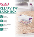 Sterilite 12-Pack 6 Quart ClearView Latch Box, Stackable Organizer Bins with Latching Lids - Clear Plastic Organization Containers for Closet, Bedroom, Shelving Units and Everyday Home Storage